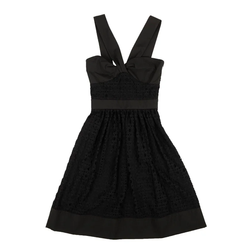 NWT BOUTIQUE MOSCHINO Black Sweetheart Lace V-Strap Dress Classic Lace Dress