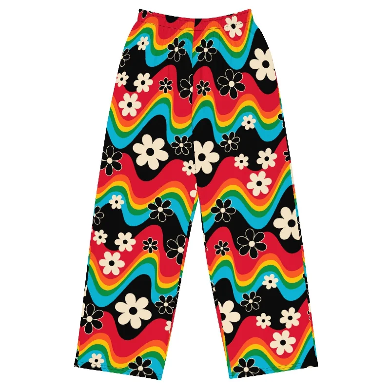 FLORA RAVE - All-over print unisex wide-leg pants