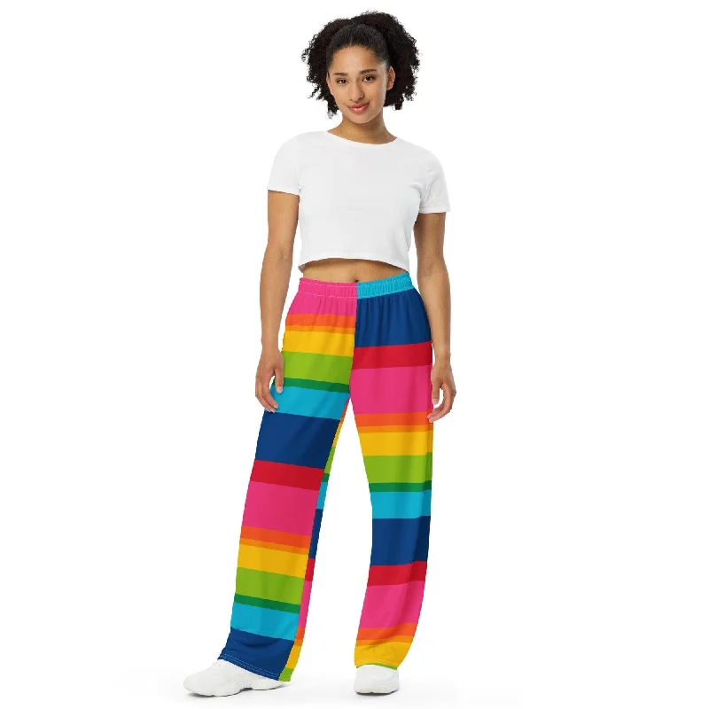 ELLIE rainbow stripe - Unisex wide-leg pants