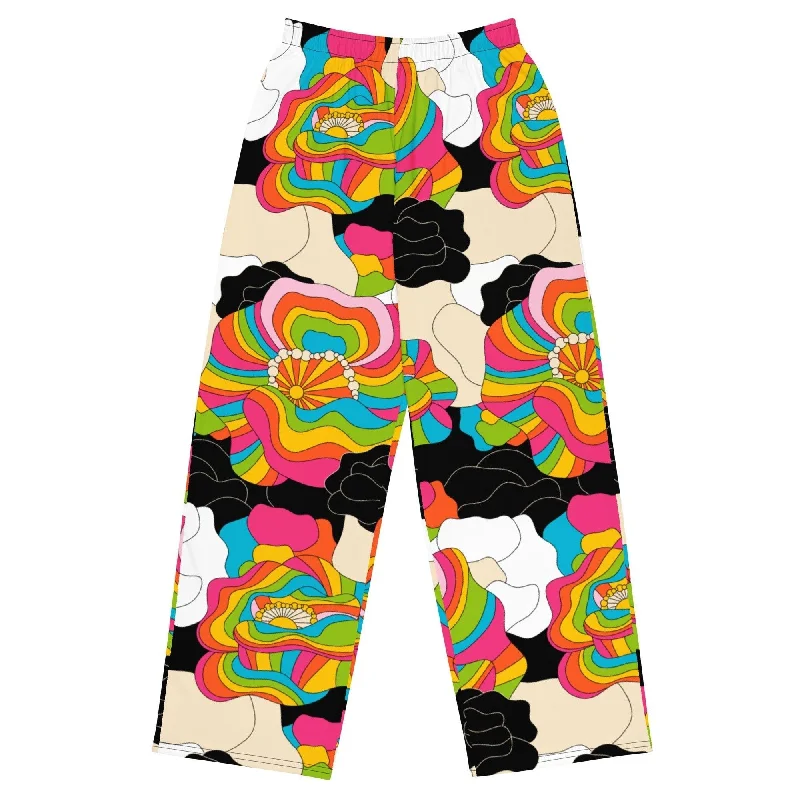 RAINBOW POPPY - Unisex wide-leg pants