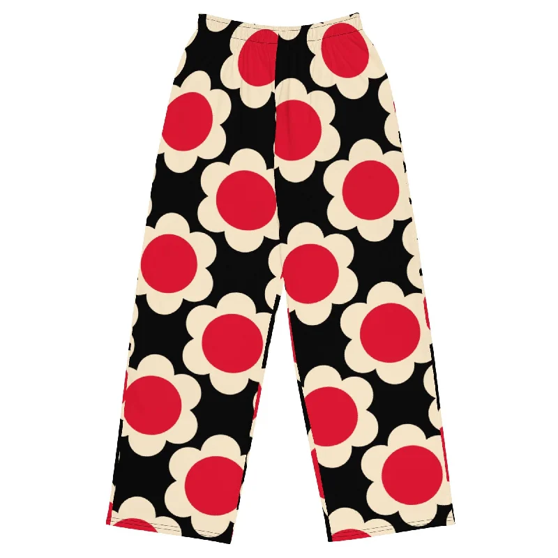 ELLIE red black - Unisex wide-leg pants