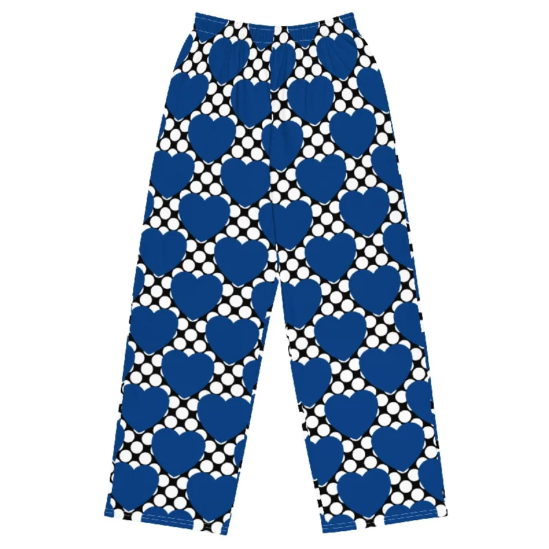 ELLIE LOVE DOT blue black - Unisex wide-leg pants